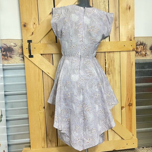 Vintage 1950s 1960s pattern midi dress womens tailored bell housewife hi low - Picture 2 of 12